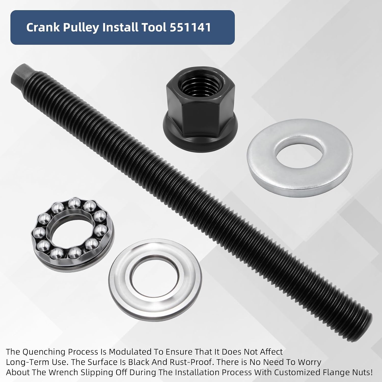 LS Harmonic Balancer Installation Tool Kit 551141 for GM 1997-UP LS1 LS2 LS3 LS4 LS6 LSX LSA LQ4 LQ9 V8 Engines, Crank Pulley Installer with Thrust Bearing and Wrench Flats
