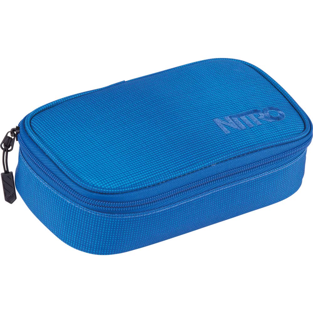 Nitro Pencil Case XL inkl. Geo Dreieick & Stundenplan, Federmäppchen, Schlampermäppchen, Faulenzer Box, Federmappe, Stifte Etui, Blur Brill. Blue