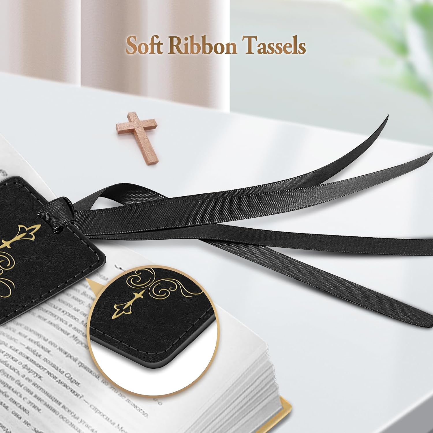 FINPAC Leather Bible Bookmarks, Bible Verse Book Markers image 5