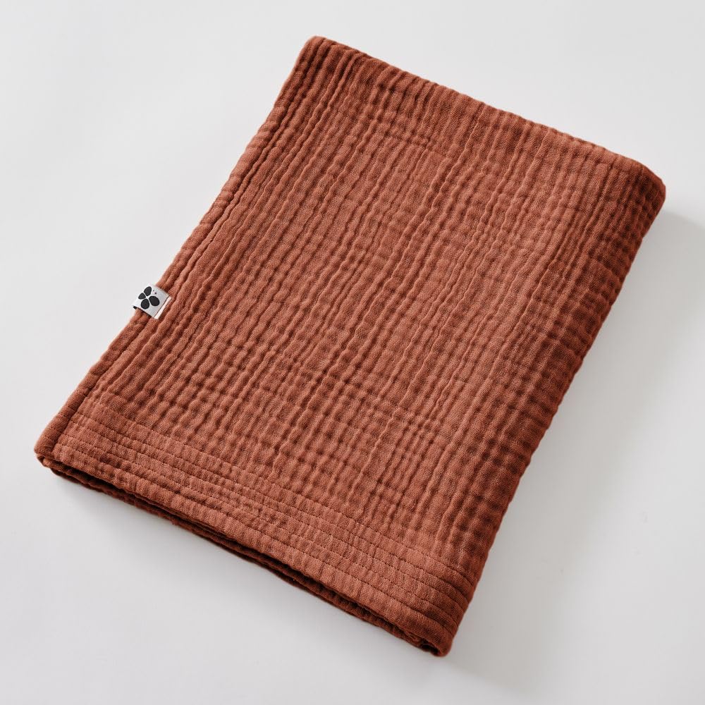 L'effet papillon Drap de Bain 90x150 cm Gaze de Coton Unie GAÏA Terracotta