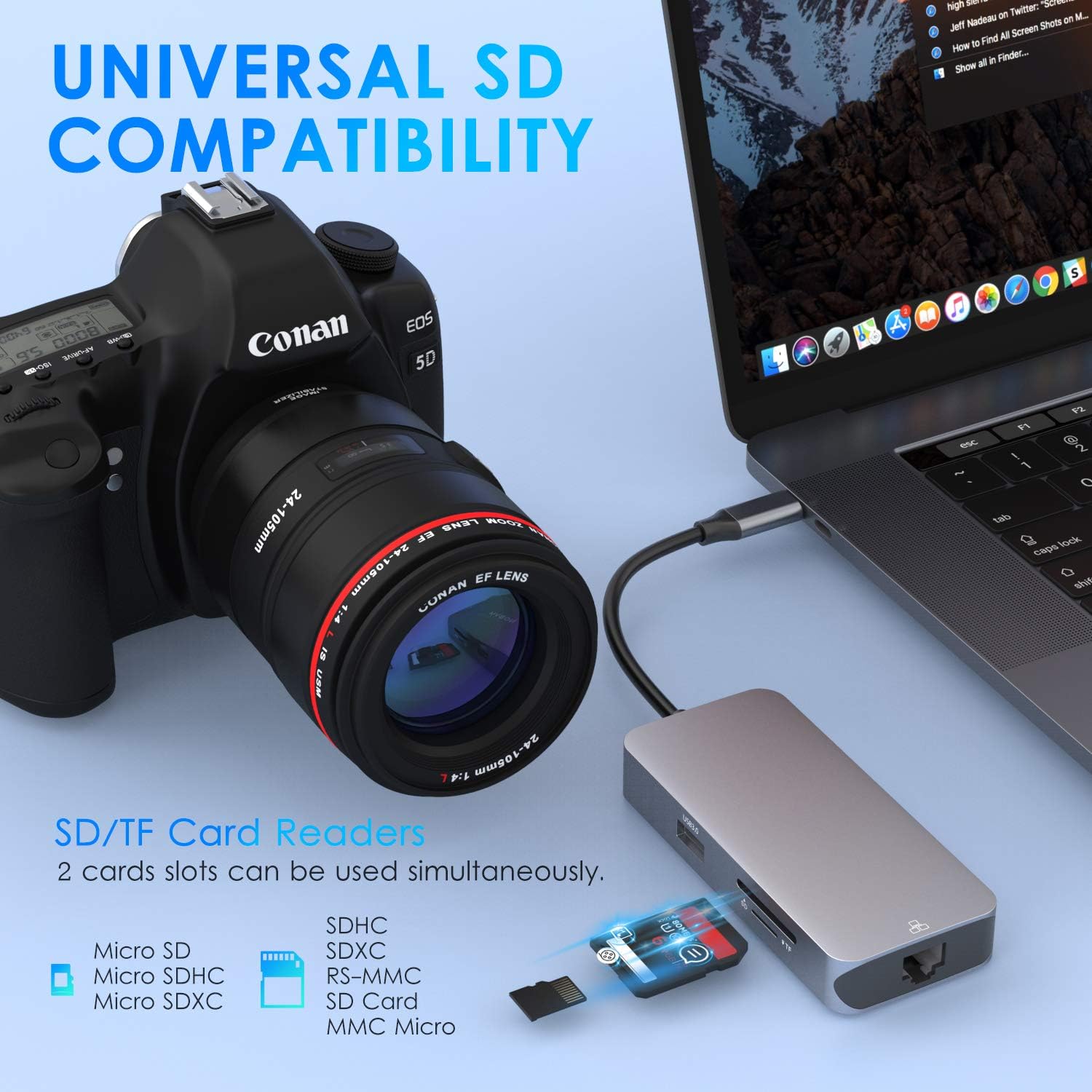 Best Quality 🔥 Universal Powered USB 3.0/USB C Hub,10-Port USB Splitter with Ethernet Port, 3 USB Charging, 4 USB 3.0, 2 USB C, Individual On/Off Switch 12V/5A AC Adapter, USB Hub for Laptops (7 in 1)