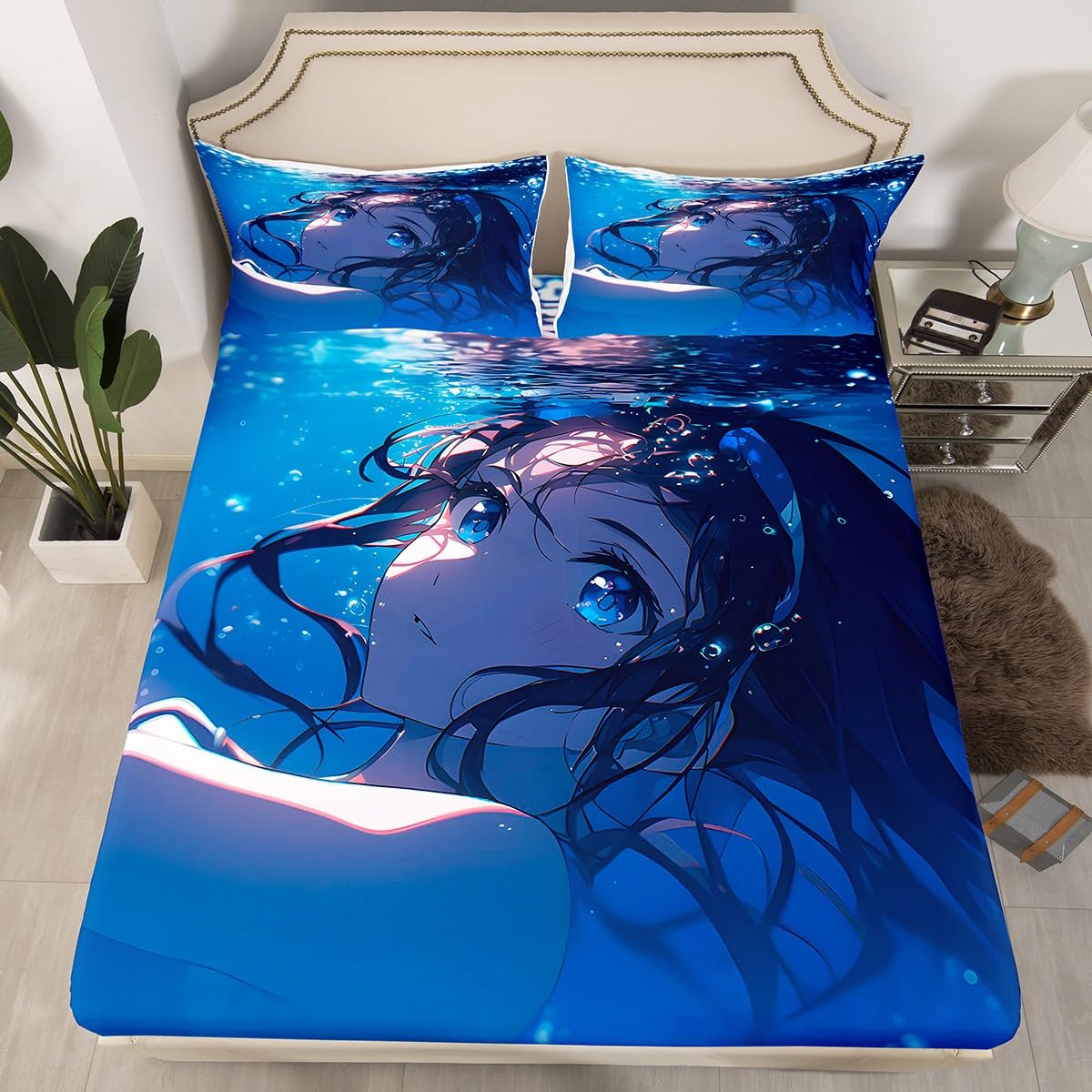Set 2 Federe Cuscino Giapponesi Onde Oceaniche – 55x55 Cm – Morbide E Reverse, Per Cameretta