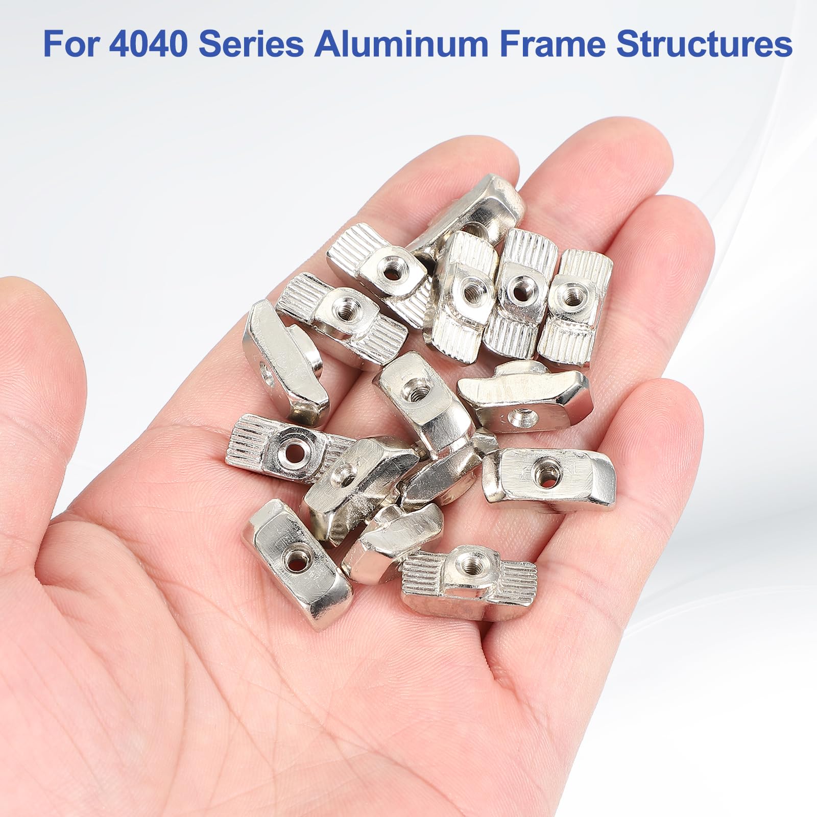 PATIKIL 4040 Series M6 t Nuts, 50pcs t Slot Nut Hammer Head Fastener Nut, Nickel Plated Carbon Steel Nut for Aluminum Profile l Silver - Image 4