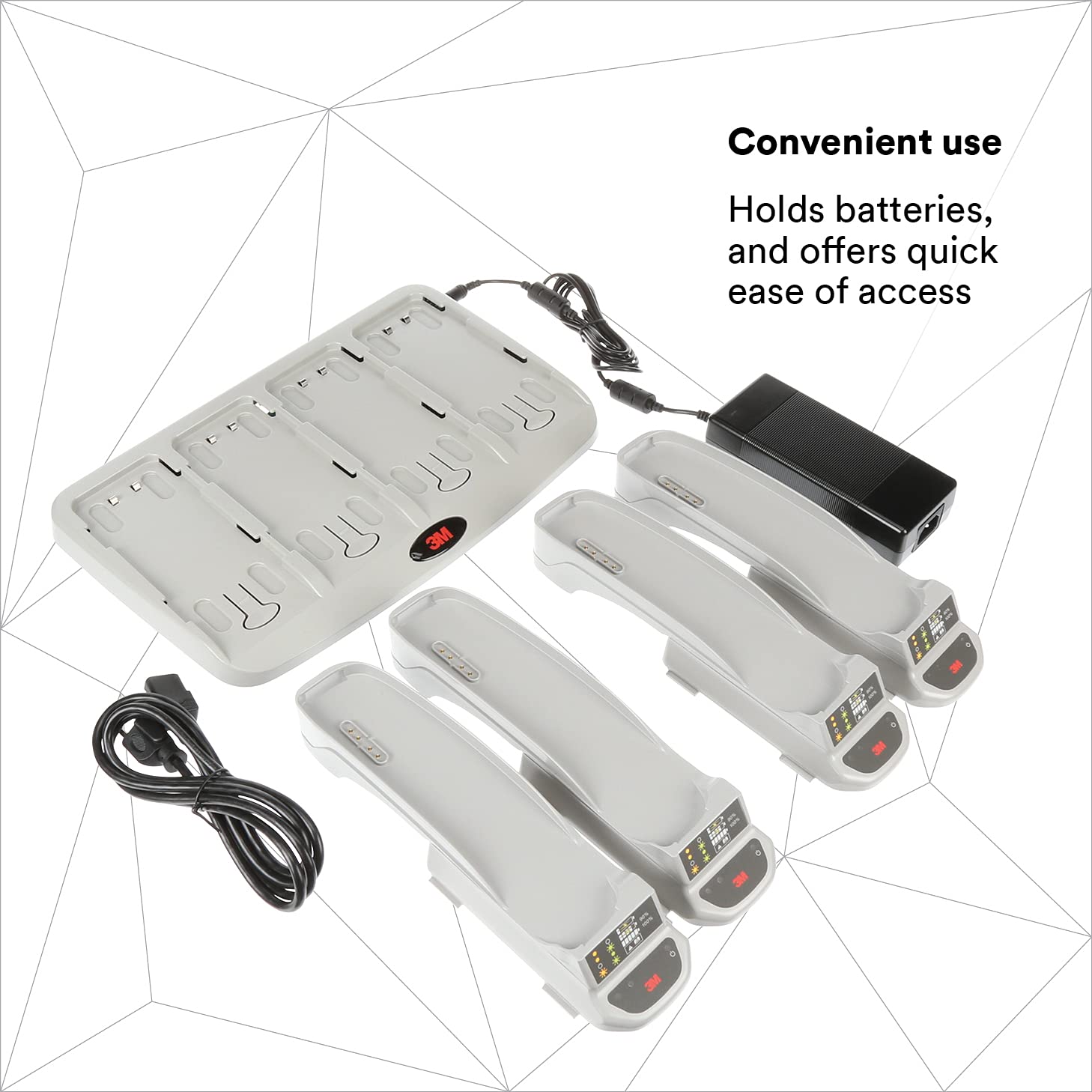 3M TR-644 Battery Charger Kit showing convenient access for batteries