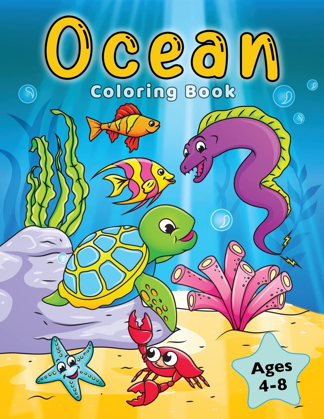 Ocean Coloring Book: Fish & Underwater Sea Animals to Color for Kids Ages 4-8 (Coloring Books for Kids)