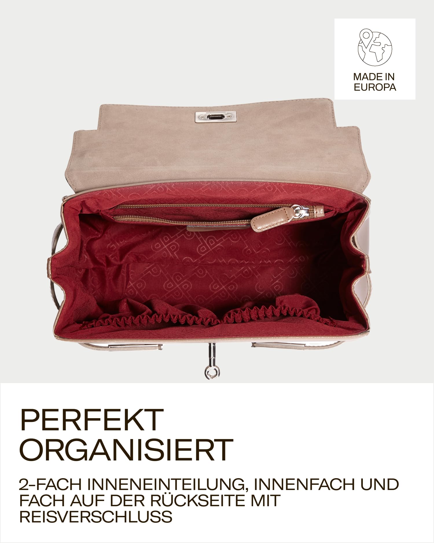 Picard Handtasche Damen Berlin | Henkeltasche aus Echtleder, gesichertem Drehverschluss & abnehmbarem Schultergurt | Umhängetasche | Elegant, modern, hochwertig | Schultertasche