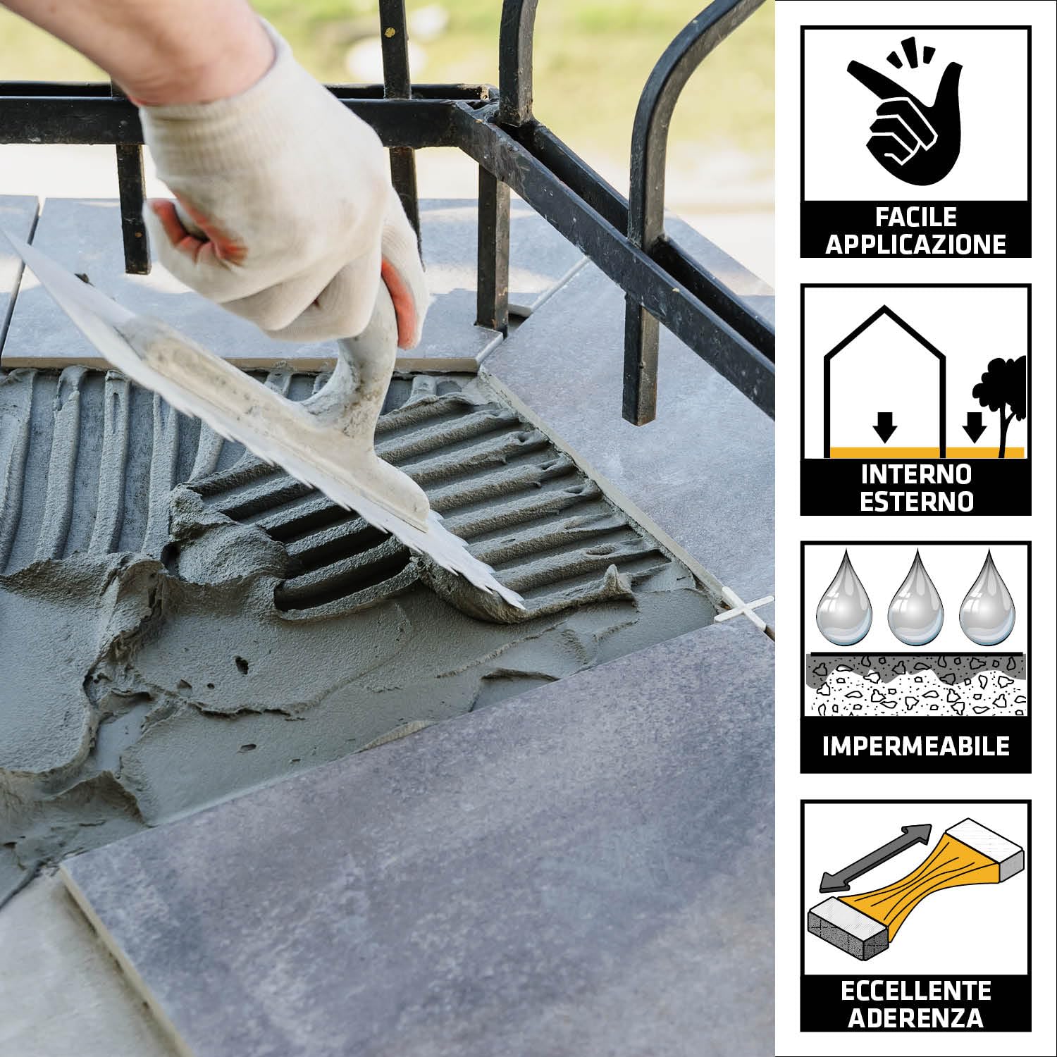 SIKA - Impermeabilizzante e colla - SikaCeram 500 Ceralastic - Grigio, 20kg