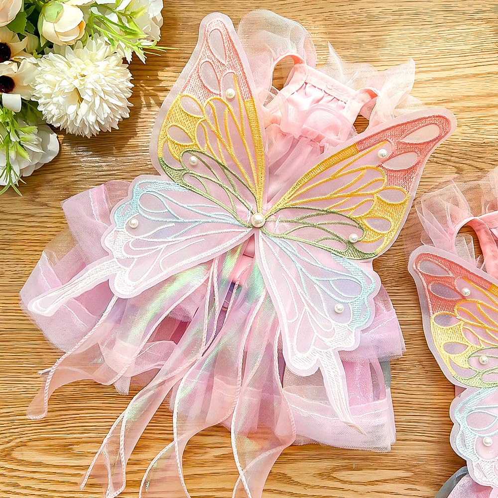 Abito da principessa per cani, abito da sposa con gonna tutù multistrato, rosa, XXXL