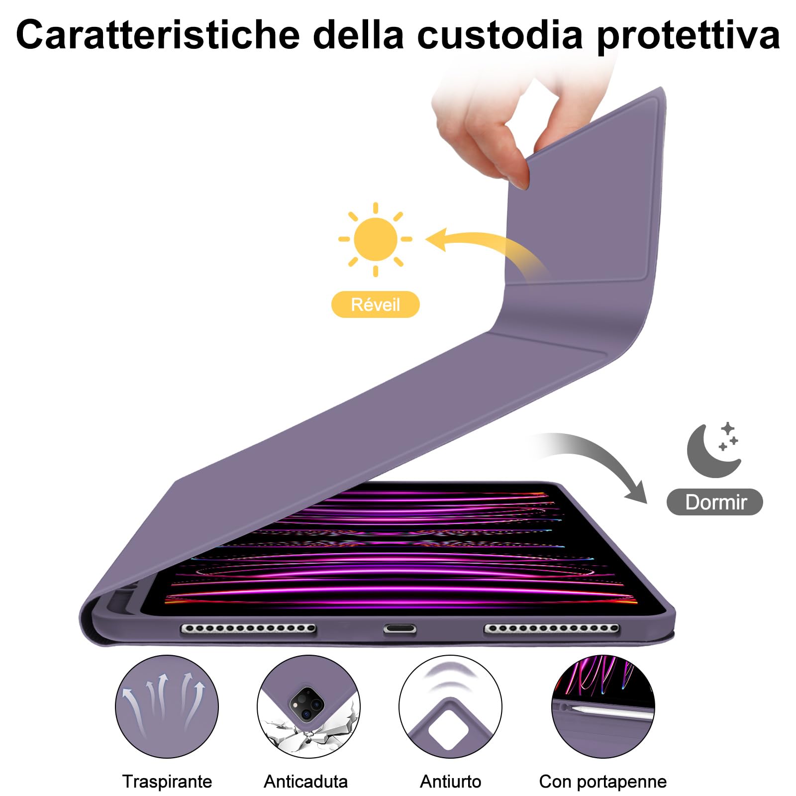 Tastiera Bluetooth Per IPad Pro 12.9" 2018-2022 - Custodia Con Trackpad Italiano E Supporto Penna - Foto 12