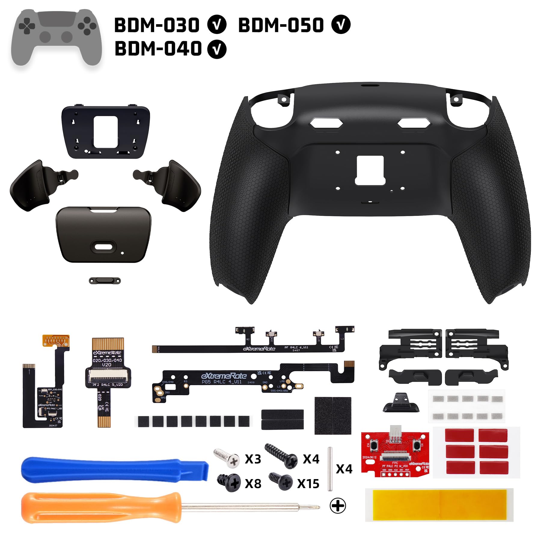 eXtremeRate RISE Plus MAX RMB Tasti Aggiuntivi per ps5 Controller BDM-030/040/050,Palette Posteriori Metallo Clicky Trigger Stop Remap Kit per ps5 Joystick-Senza Controller-Nero