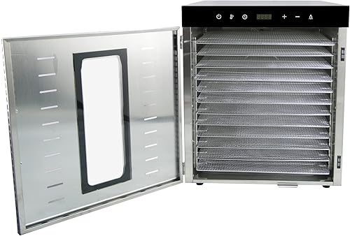 Miniatura 7 de Hakka - Deshidratador de alimentos, máquina deshidratadora de alimentos de 12 bandejas para cecina, verduras, frutas, carne, golosinas para perros,