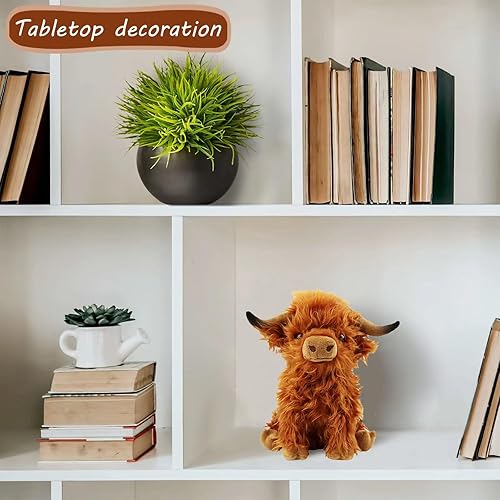 Miniatura 6 de Animales de peluche, vacas de las tierras altas, muñecos esponjosos, juguetes de esqueleto, almohadas de figuras de regalos de cumpleaños para