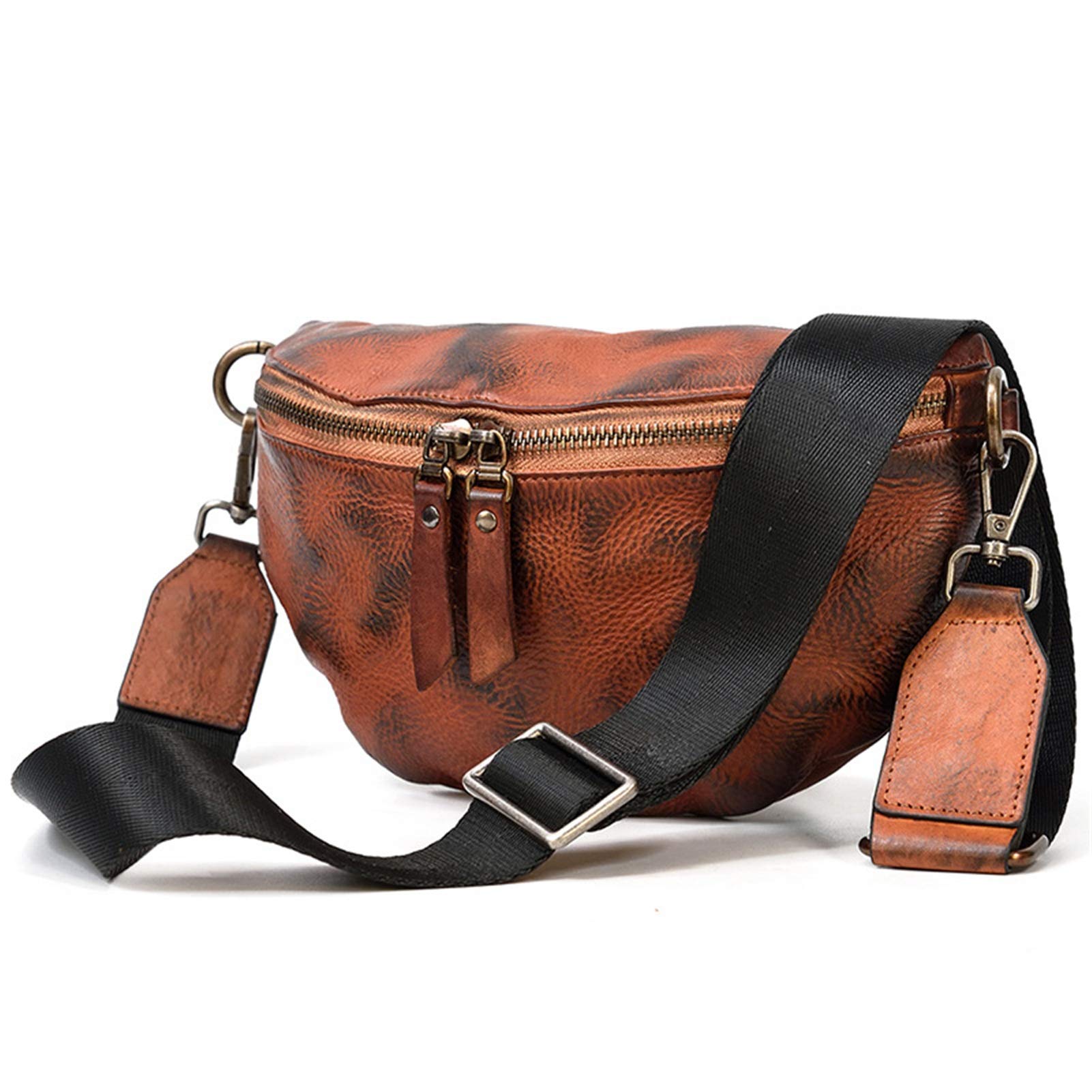 Bolsa de Cintura Riñonera Deportiva para Hombre, Festival bolso de la cintura del paquete de Fanny pechera del vago bolsa de las mujeres del cuero genuino del hombro de Crossbody del teléfono monedero