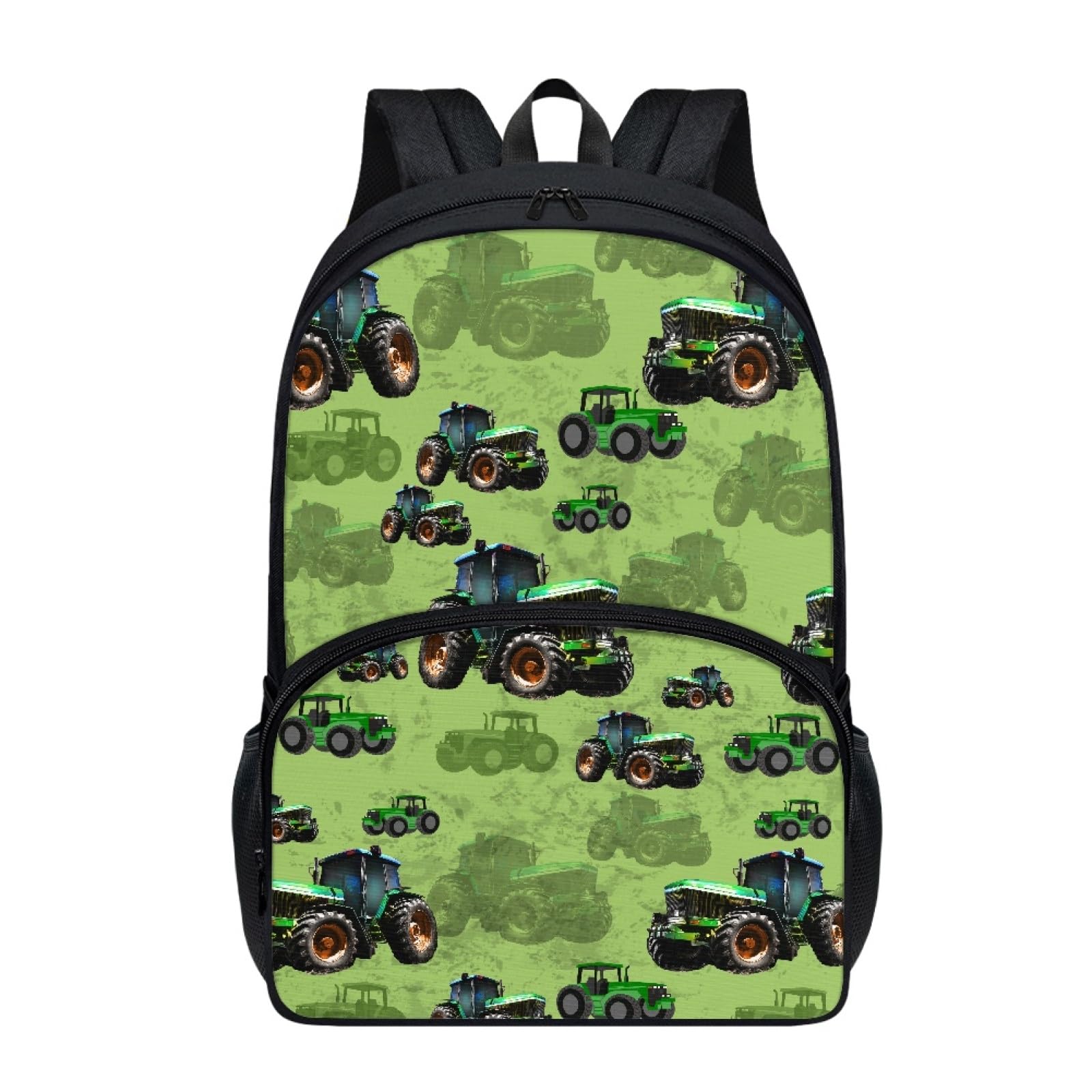Drydeepin Kids Backpack for Boys Girls Cartoon Farm Truck Tractor Print Elementary Students Bookbag Middle School Bag Lightweight Waterproof Children