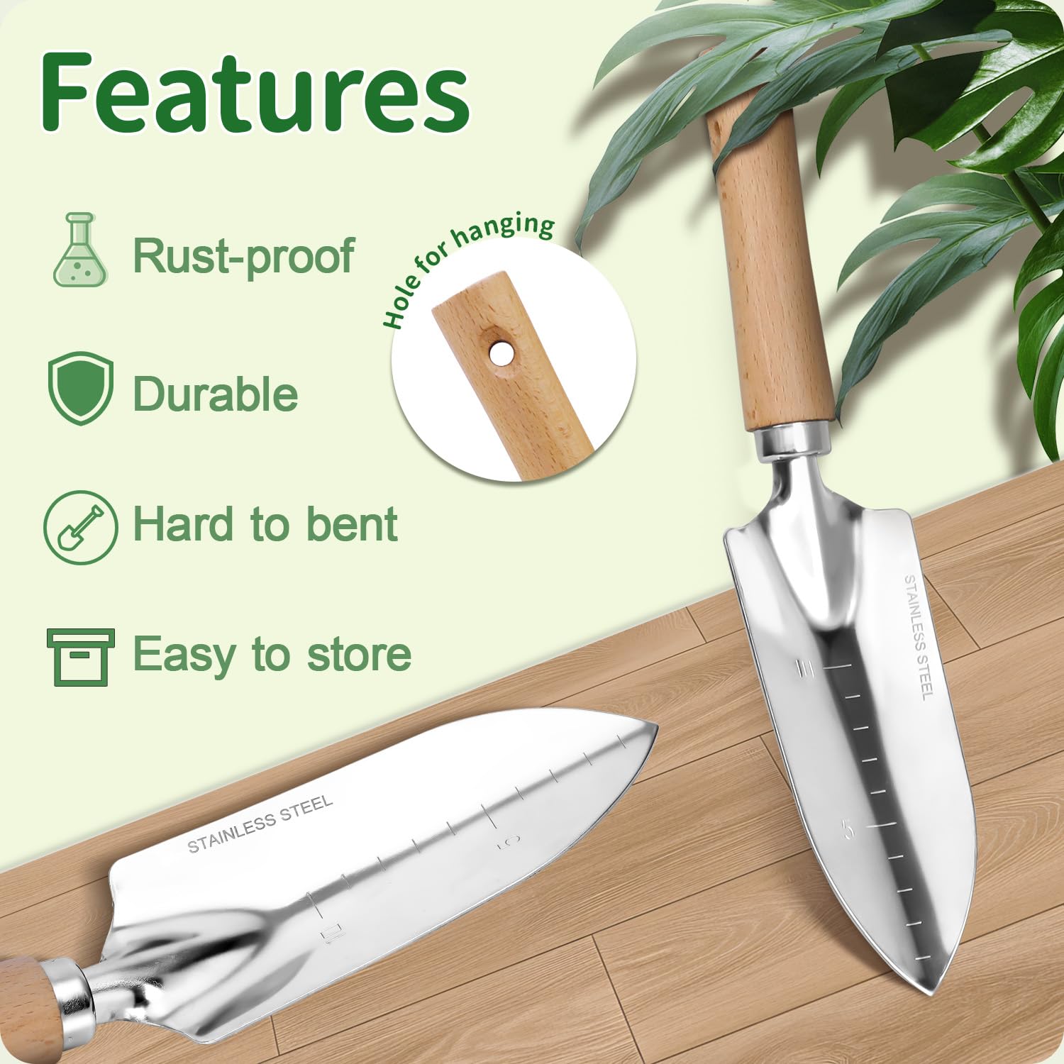 Juego de herramientas de jardín, kit de jardinería de 3 piezas con lazo giratorio para plantas de jardín y etiqueta de plástico para plantas, herramientas de jardín resistentes de acero