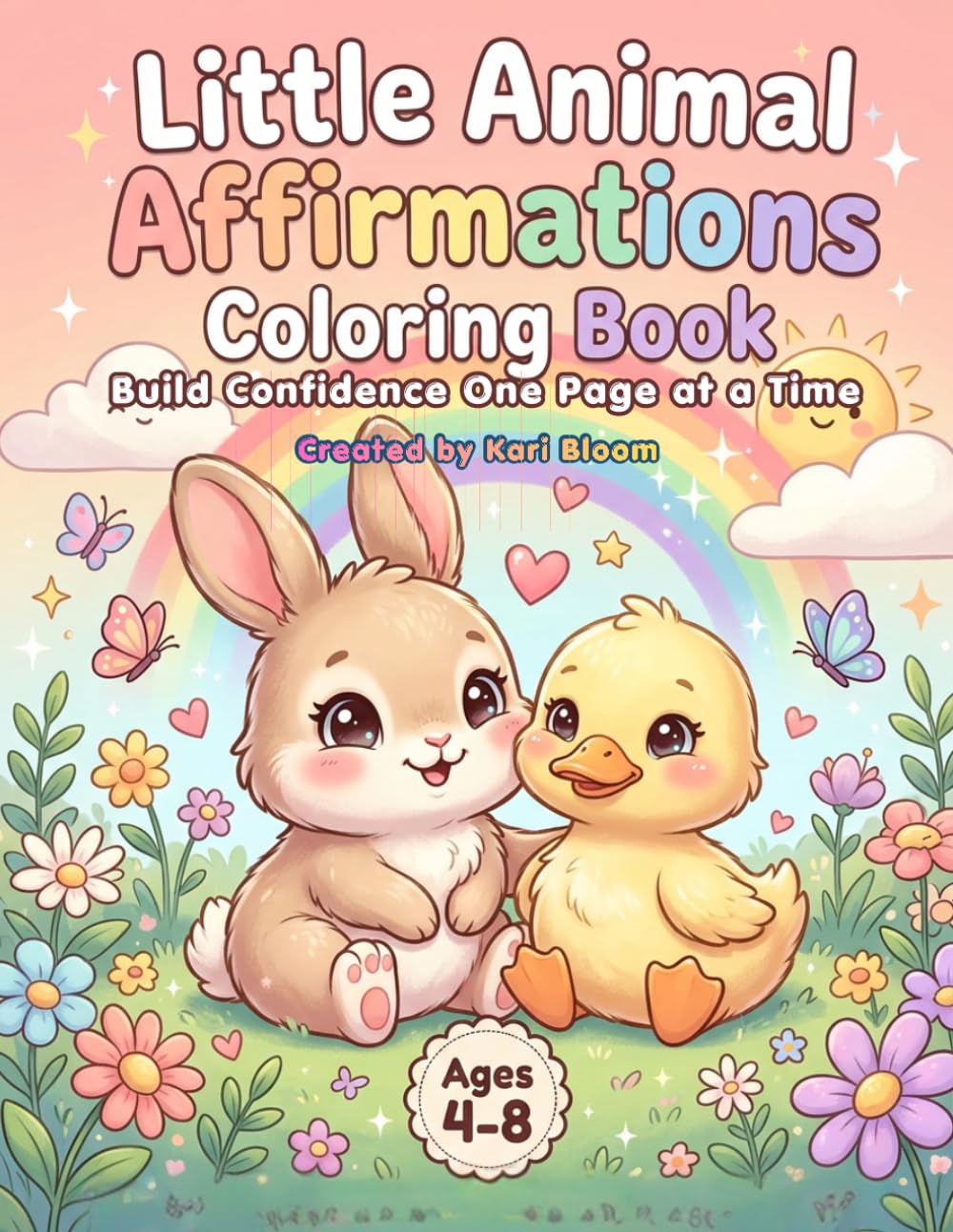 Little Animal Affirmations Coloring Book: Cute Animals & Positive Mantras to Grow Happy, Confident Kids Ages 4-8
