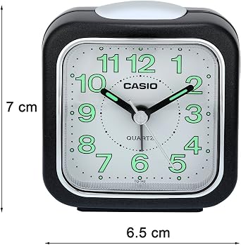 Casio TQ-142-1DF Table Clock, Black, Standard