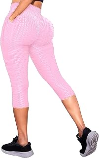 Leggings Women's High Waist Yoga Pants Butt Lift Tummy Control Leggings Textured Scrunch Booty Tights