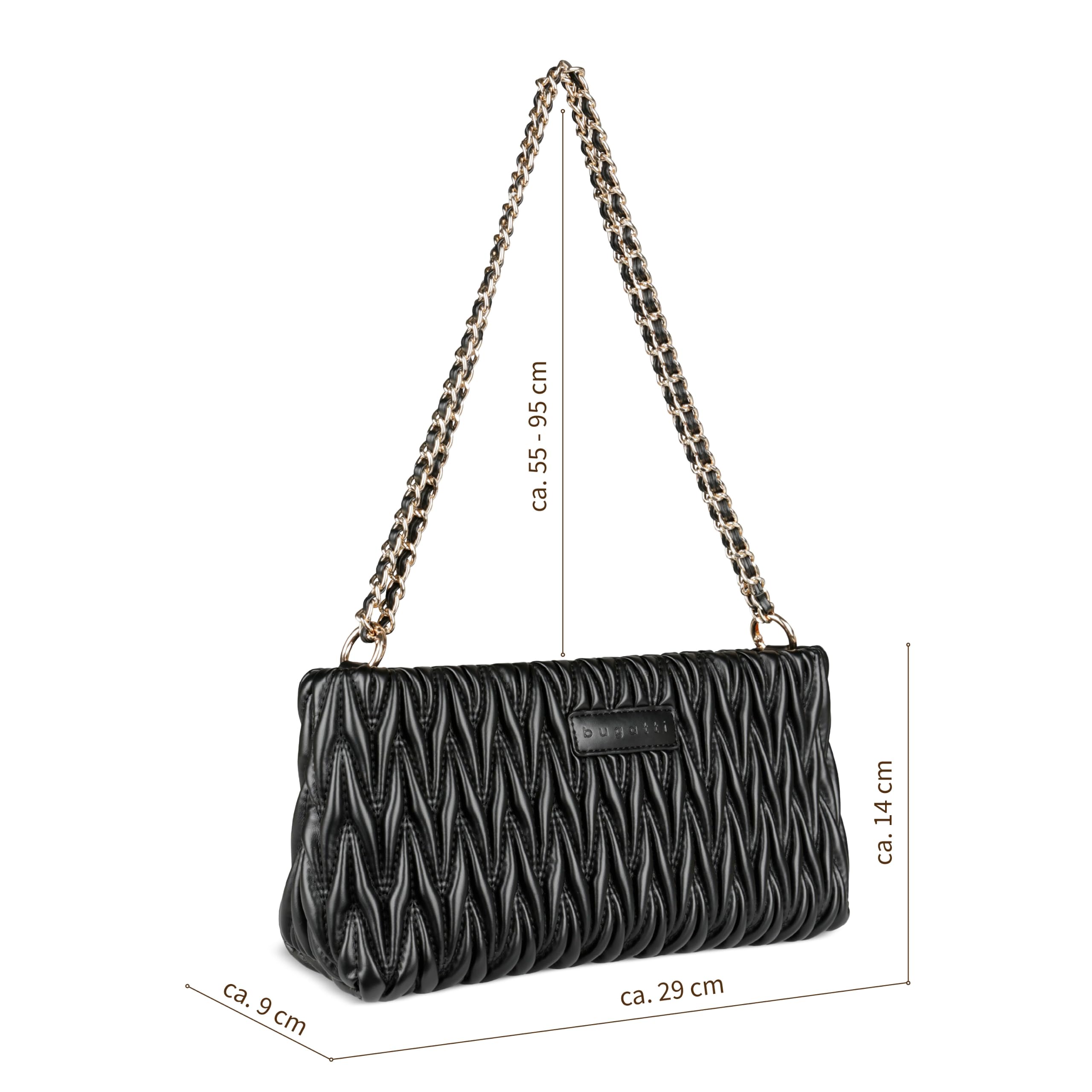 bugatti Mare 4.0 Damen-Handtasche aus Kunstleder, Schultertasche mit Kette, elegante Clutch in verschiedenen Größen und Farben
