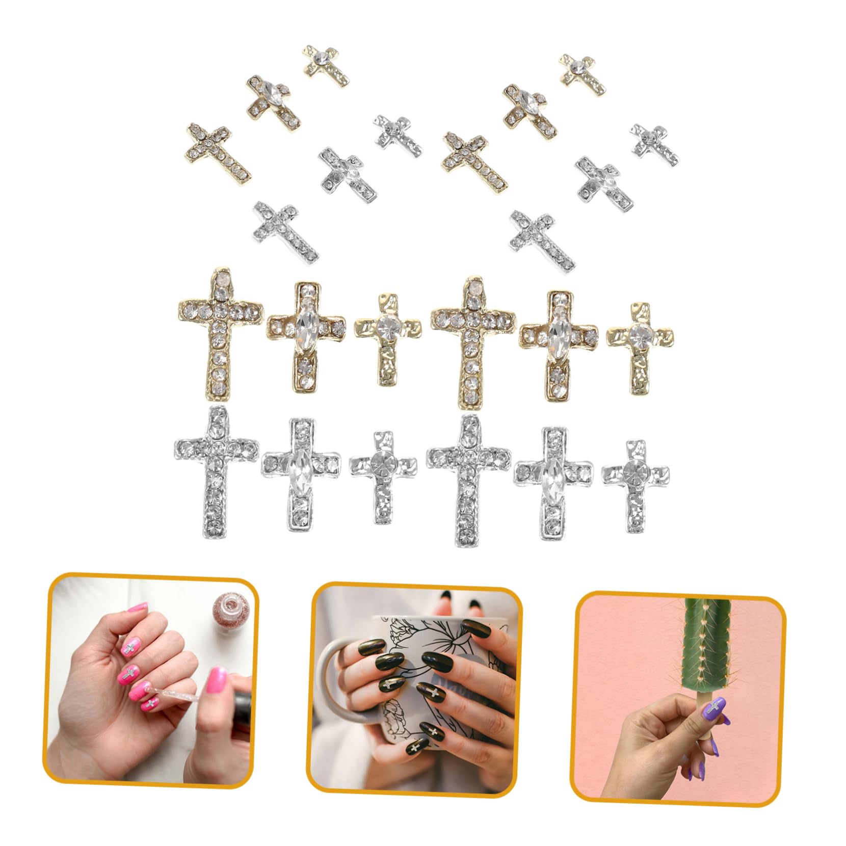 VALICLUD 3 Set Gioielli in Lega Strass Ciondoli Per Unghie Alla Moda Graziosi Ciondoli Per Unghie Per Gioielli Alla Rinfusa Per ie Kawaii Lega Di Zinco 60 Pezzi*3