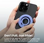 Dual-Sided Magnetic Silicone Phone Grip for MagSafe iPhone Case | Double sided magnets for attaching phone onto a metal surface; Remove for wireless charging; Compatible with MagSafe cases