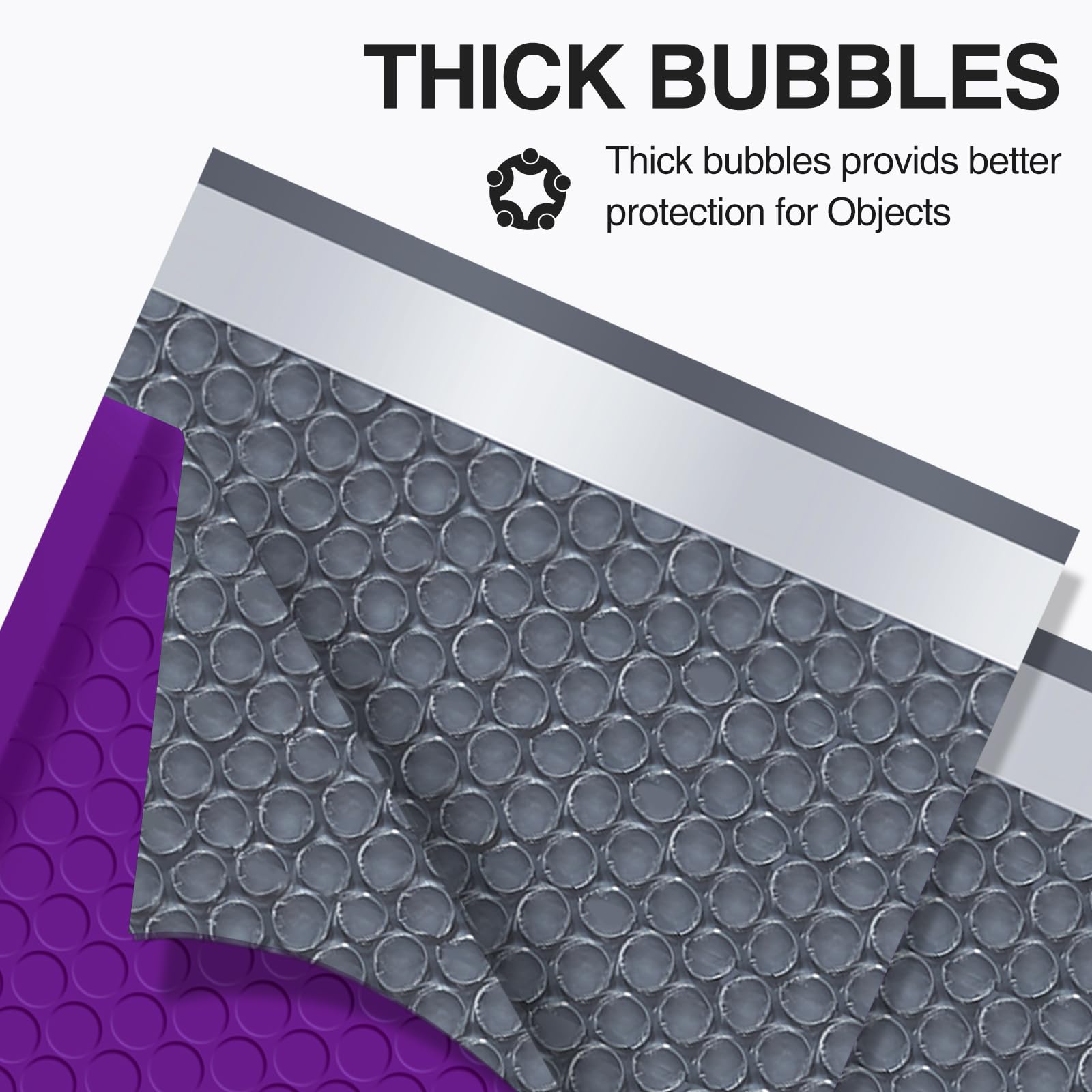 UCGOU Luftpolster-Versandtaschen, 18,4 x 30,5 cm, Violett, 25er-Pack, Nutzmaß 18,4 x 27,9 cm, gepolsterte Umschläge, undurchsichtig, selbstklebend, wasserdicht, für Schmuck und Make-up-Artikel, Nr. 1