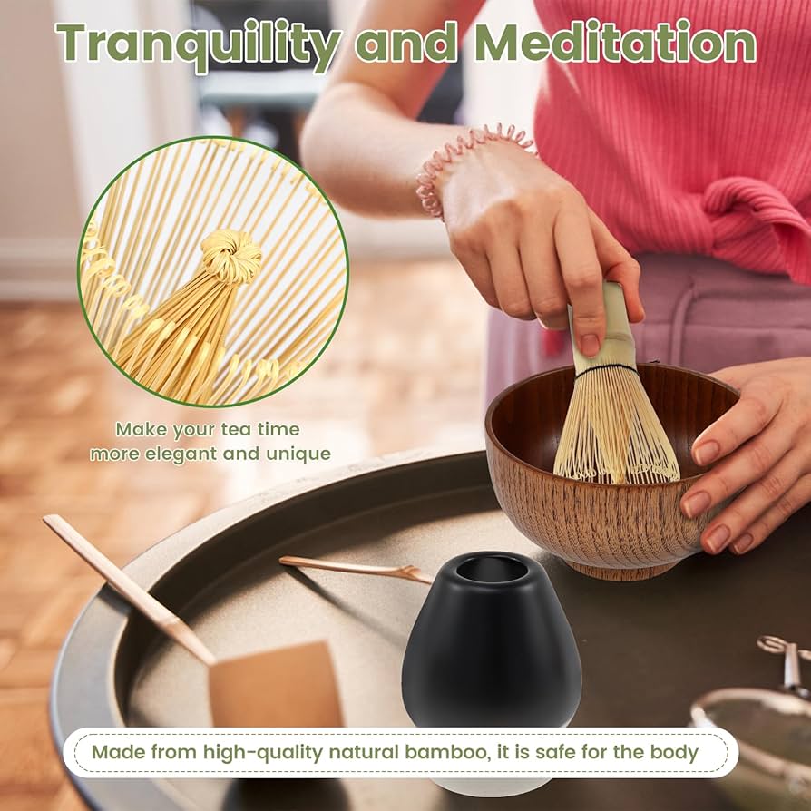 4Pcs Matcha Whisk Set Matcha Bowl Set Elegant Japanese Matcha Tea Set