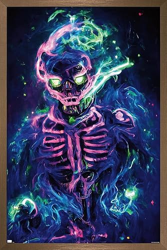 Miniatura 60 de Trends International Wumples - Póster de pared de esqueleto neón, 22.4 pulgadas de largo x 14.7 pulgadas, versión premium sin marco