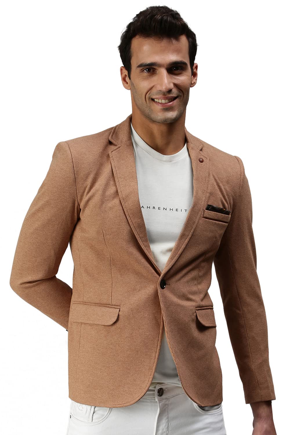 showoffff SHOWOFF Men's Wool Blend Solid Blazers_LBR4525_Brown-picture-12