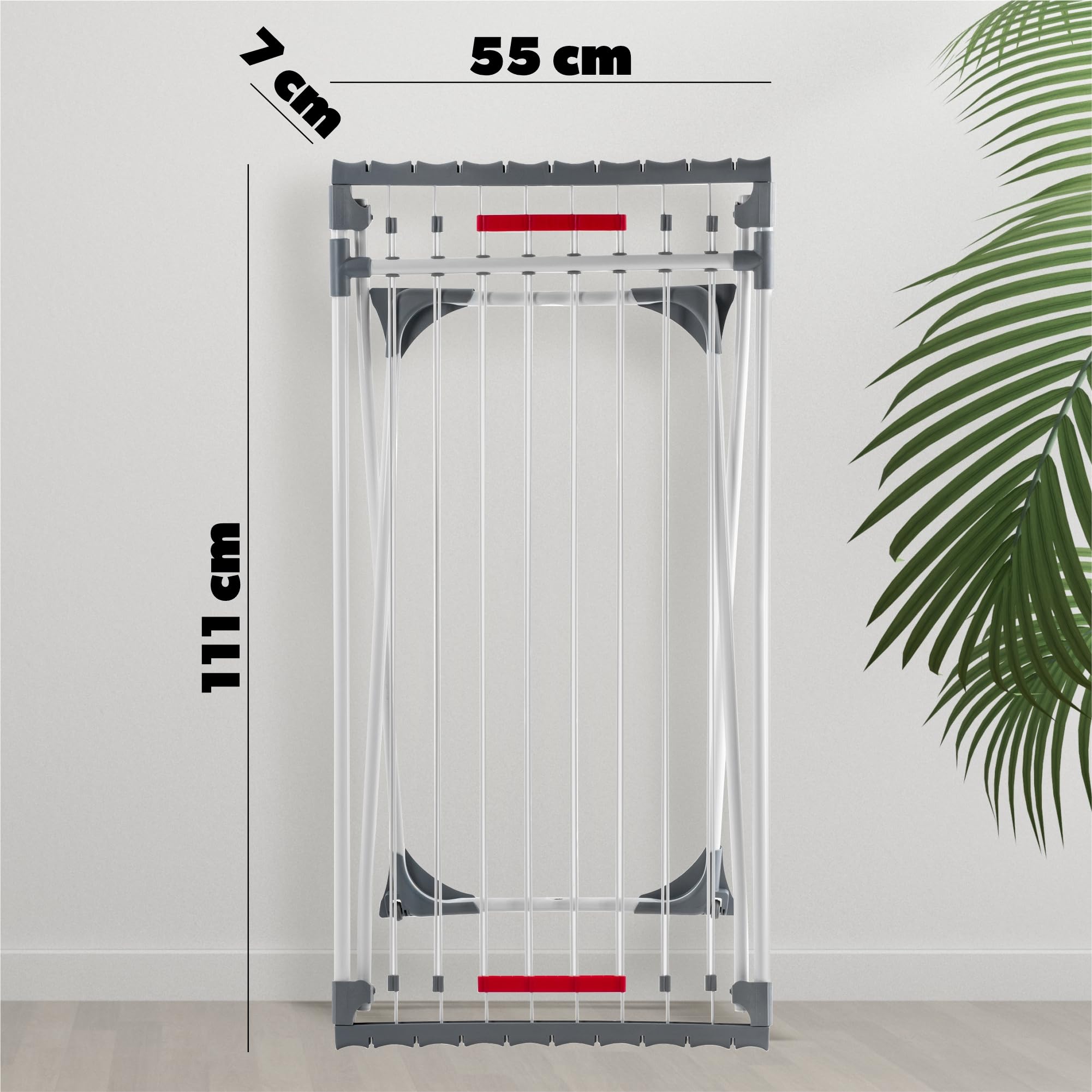 KADAX Étendoir a Linge 20 metres, Support de Sechage sur Pieds, Sechoir Pliable pour Maximiser l'espace de Sechage, Etendoir Telescopique (Gris)