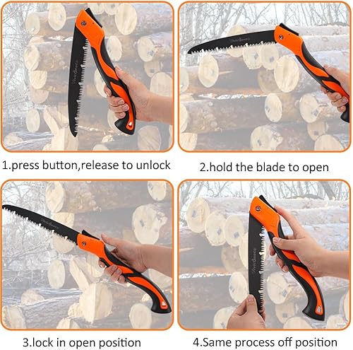 Miniatura 6 de Vivicreate Poda manual plegable para acampar, sierra de supervivencia, bushcraft, poda de árboles, corte de extremidades de mano, trabajo en el