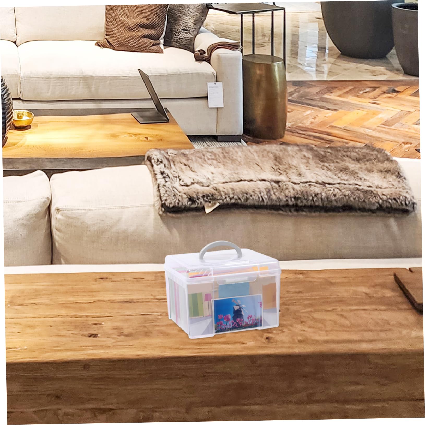 Kunststoff Aktenbox 6 Fächer Mit Deckel Tragbarer Dokumentencontainer Leicht Transparent Für Büro Schule Zuhause