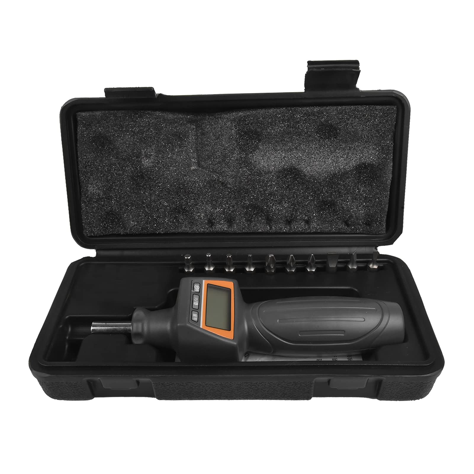 ENS-8 1/4" Mini Digital Torque Screwdriver with Buzzer and LED Flash Alarm Dual Direction Cordless Torque Range 0.8 to 8N.m Interchangeable Head