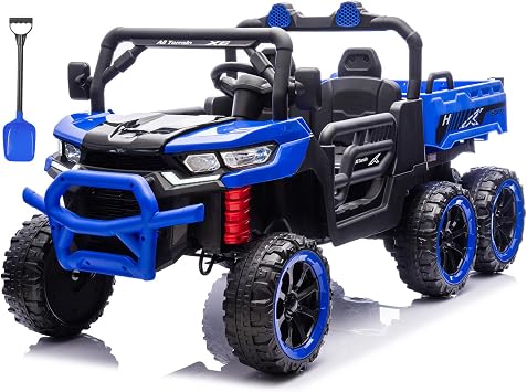 24V 2 Seater Kids Ride on Dump Truck w/Electric Dump Bed, Blue