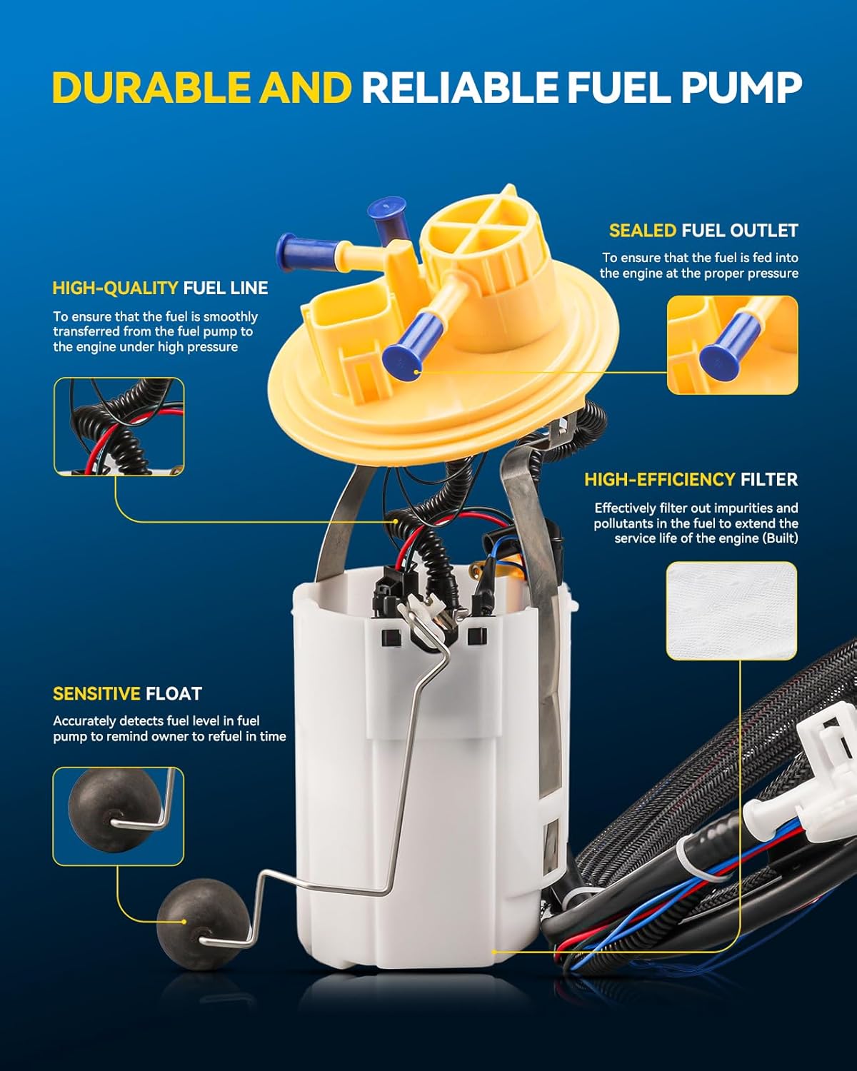 PHILTOP Electric Fuel Pump Assembly Fits for Volvo S60, V70 2001 2002, S80 1999-2002, FG1251 - Image 3