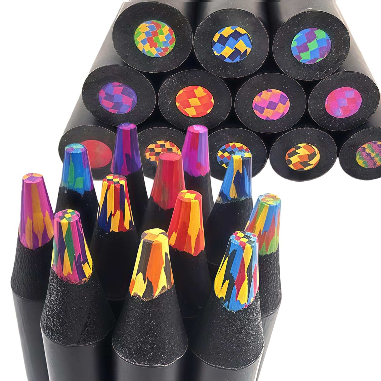 Viiikup 24 Pieces Rainbow Colouring Pencils Set, Colouring Pencils, Art Supplies Drawing Coloured Pencils， Stocking Fillers, The Best Present, Arts and Crafts