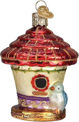 Miniatura 1 de Old World Christmas Adornos Regalos para el hogar Adornos de vidrio soplado para el árbol de Navidad, Casa de pájaros encantadora