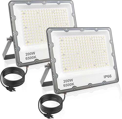 Miniatura 6 de Luz de inundación LED de 150 W, luces de seguridad para exteriores, accesorios de iluminación de pared de 3000 K, 15000 lúmenes, iluminación blanca