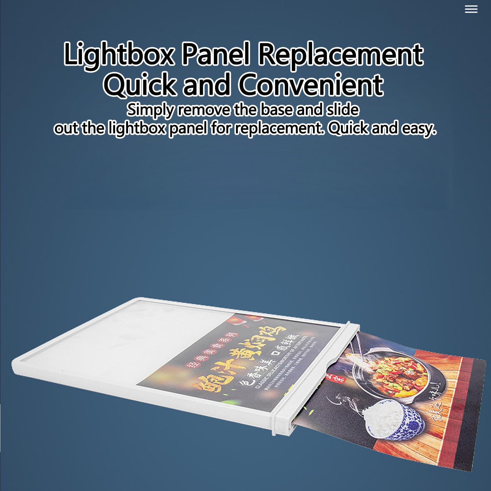 Caja de luz LED publicitaria de escritorio recargable A4/A5 – Soporte de menú de mesa de luz intermitente acrílica portátil de doble cara white A4