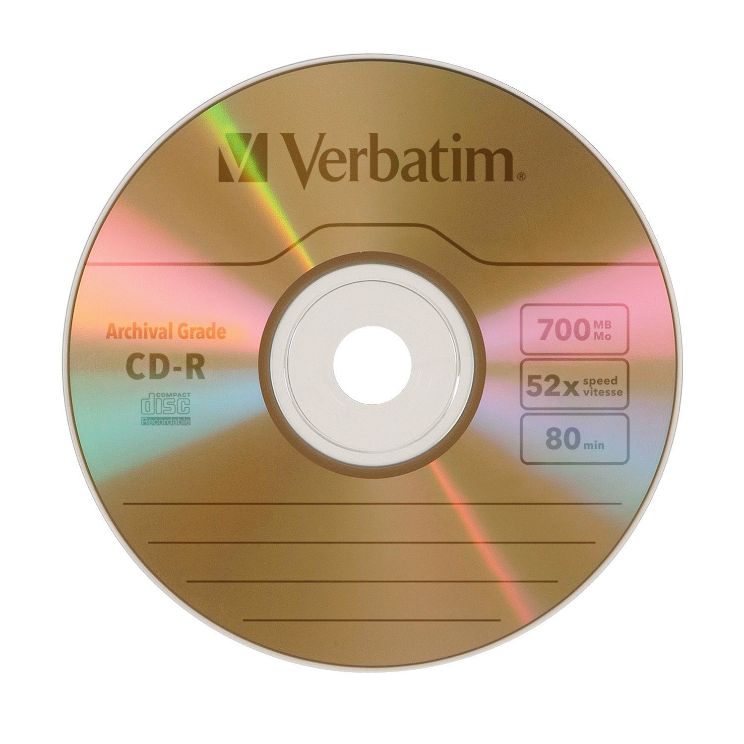 Amazon.com: Verbatim 700MB 52x UltraLife Archival Grade Gold