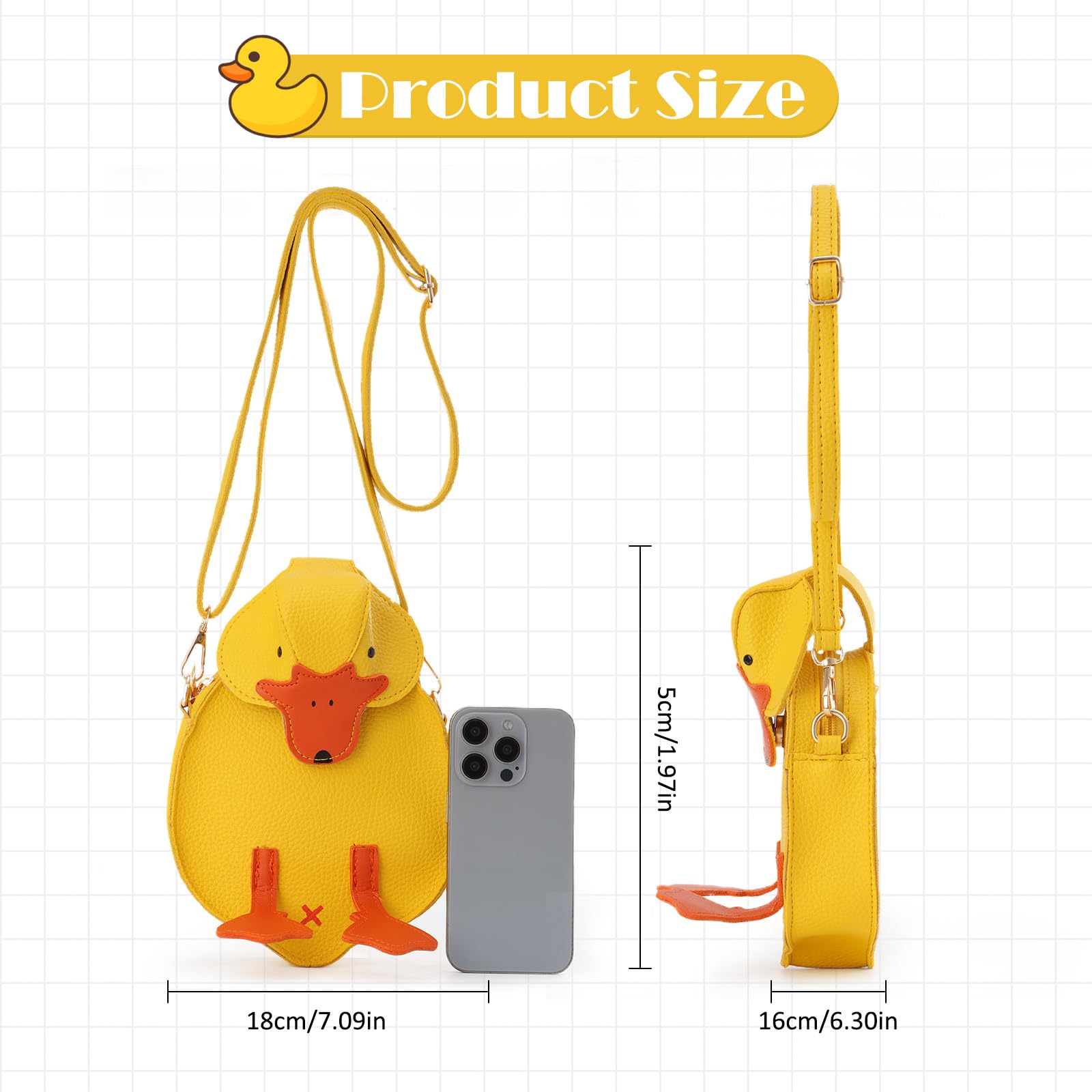 Unique Animal Design Sling Sac à main Canard Sac à main Nouveauté Sac à Bandoulière