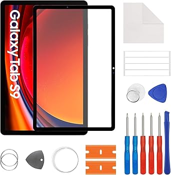 New Front Outer Lens Glass Screen Replacement for SAM Tab S9 with Free Repair Tools Kit.No LCD Touch & Digitizer