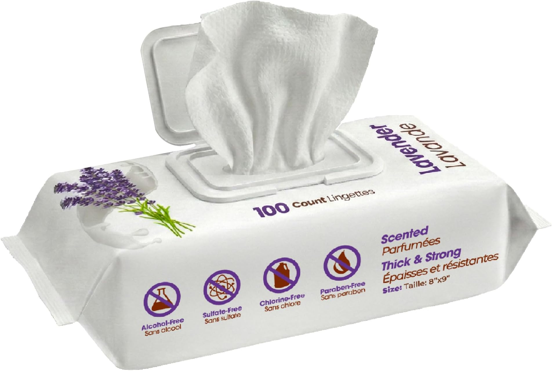 Lavender-Scented Calming Wipes for Dogs & Cats – Extra Soft & Strong Grooming Wipes with Gentle Plant-Derived Formula –, Model Number: WW-LA-100T