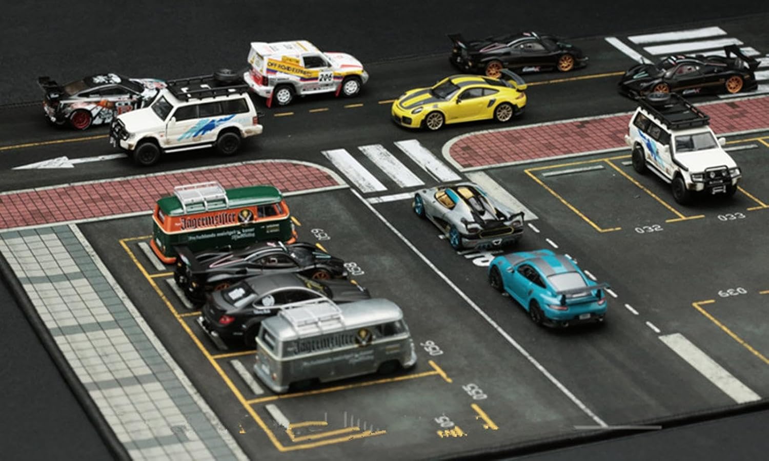 1/64 Parking Lot Mouse Pad Mat Model Vehicle Scene Display Large Garage Toys Accessory