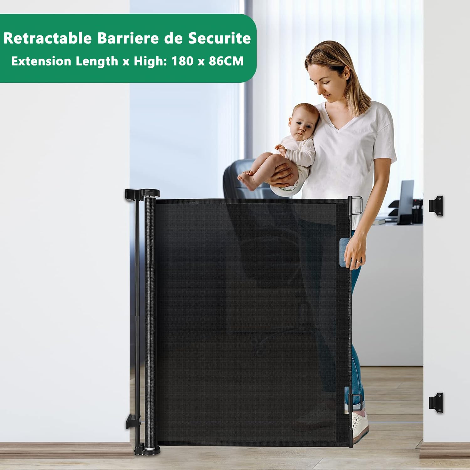 Barriera Di Sicurezza Retrattile Per Bambini E Cani – 0-130 Cm, Avvolgibile, Per Scale E Corridoi, Interni/Esterni
