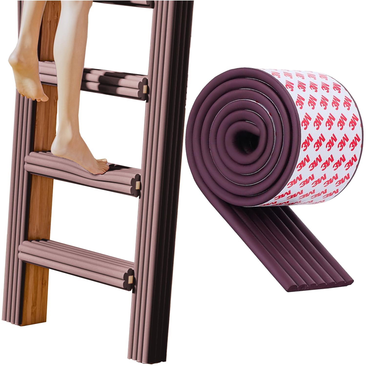 Bunk Bed Ladder Pads, Self-Adhesive Bunk Bed Ladder Cover, Bunk Bed Step Foam Padding, Ladder Step Pads Loft Bed, Soft Extra-Wide Edge Protector,