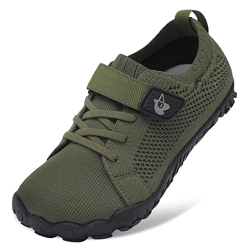 LeIsfIt Kids Girls Boys Shoes Wide Barefoot Shoes Kids Anti-Slip Sneakers Lightweight Hiking Sneakers for Toddler Little Big Kid