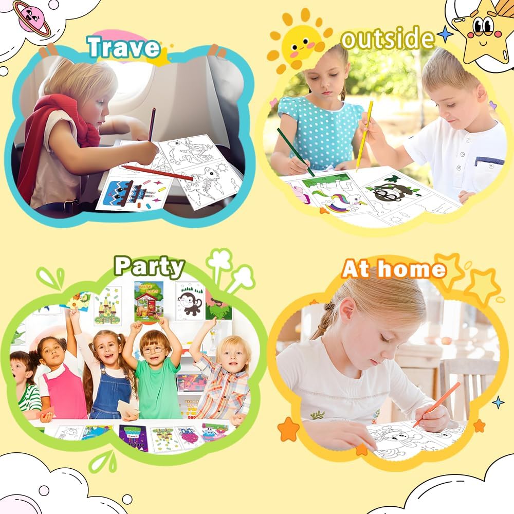 6 Mini Libri Da Colorare Supereroi Per Bambini, Attività Creative E Riempitivi Per Buste Regalo E Feste