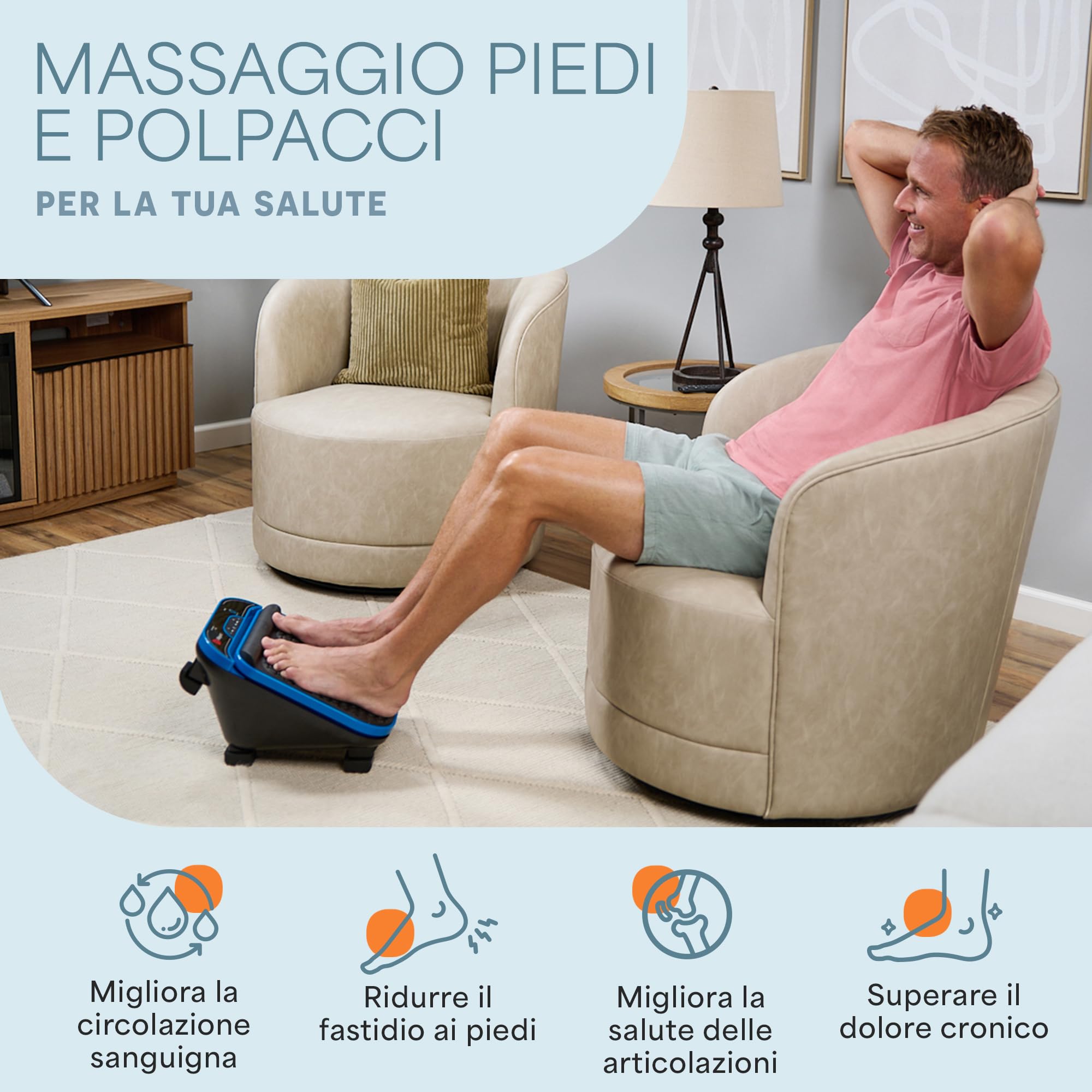 Massaggiatore Piedi e Polpacci LifePro per Neuropatia con Funzione Calore – Massaggio Rilassante per Circolazione e Revitalizzazione