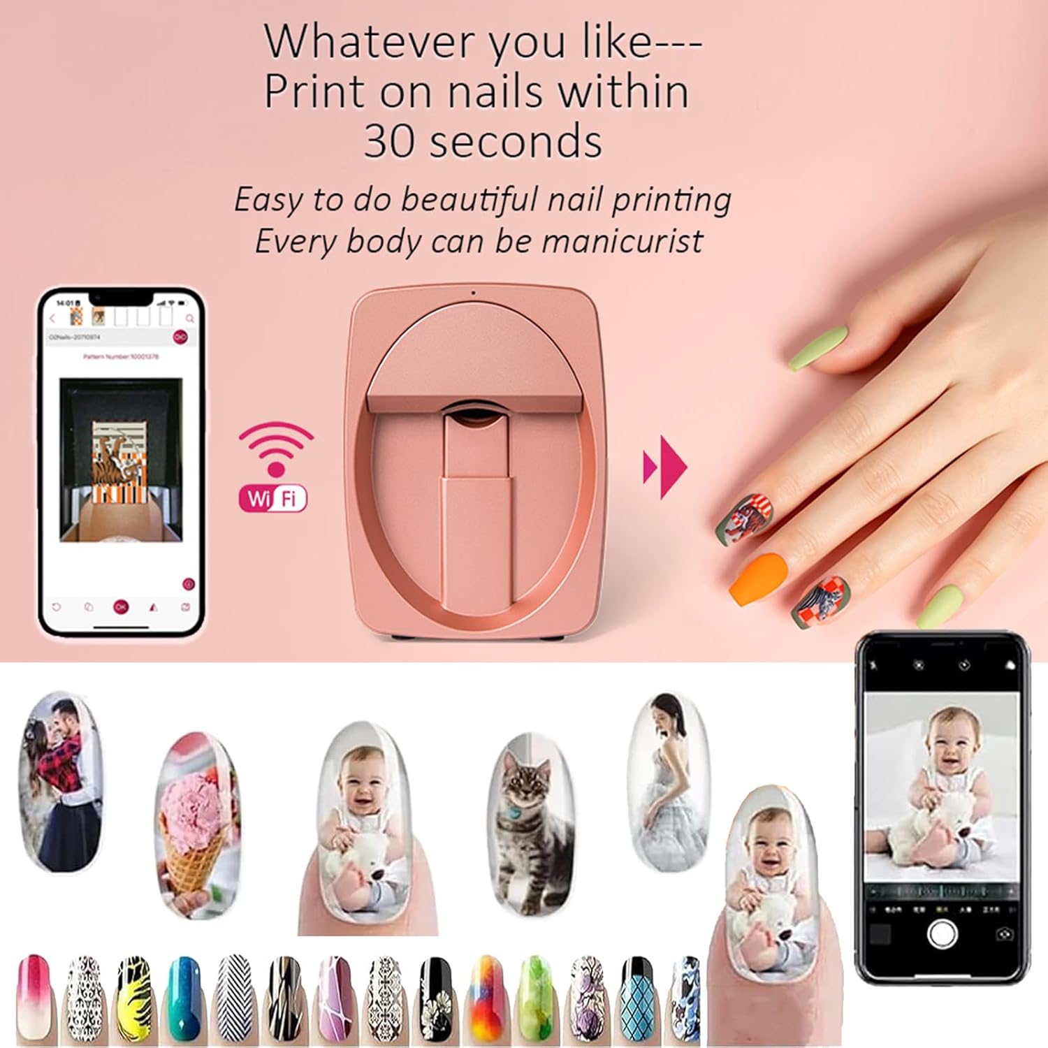 Portable Small Nail Art Printer Digital Mobile Nail Printer, Intelligent DIY Nail Painting Machine, Nail Printer Nail Art Machine